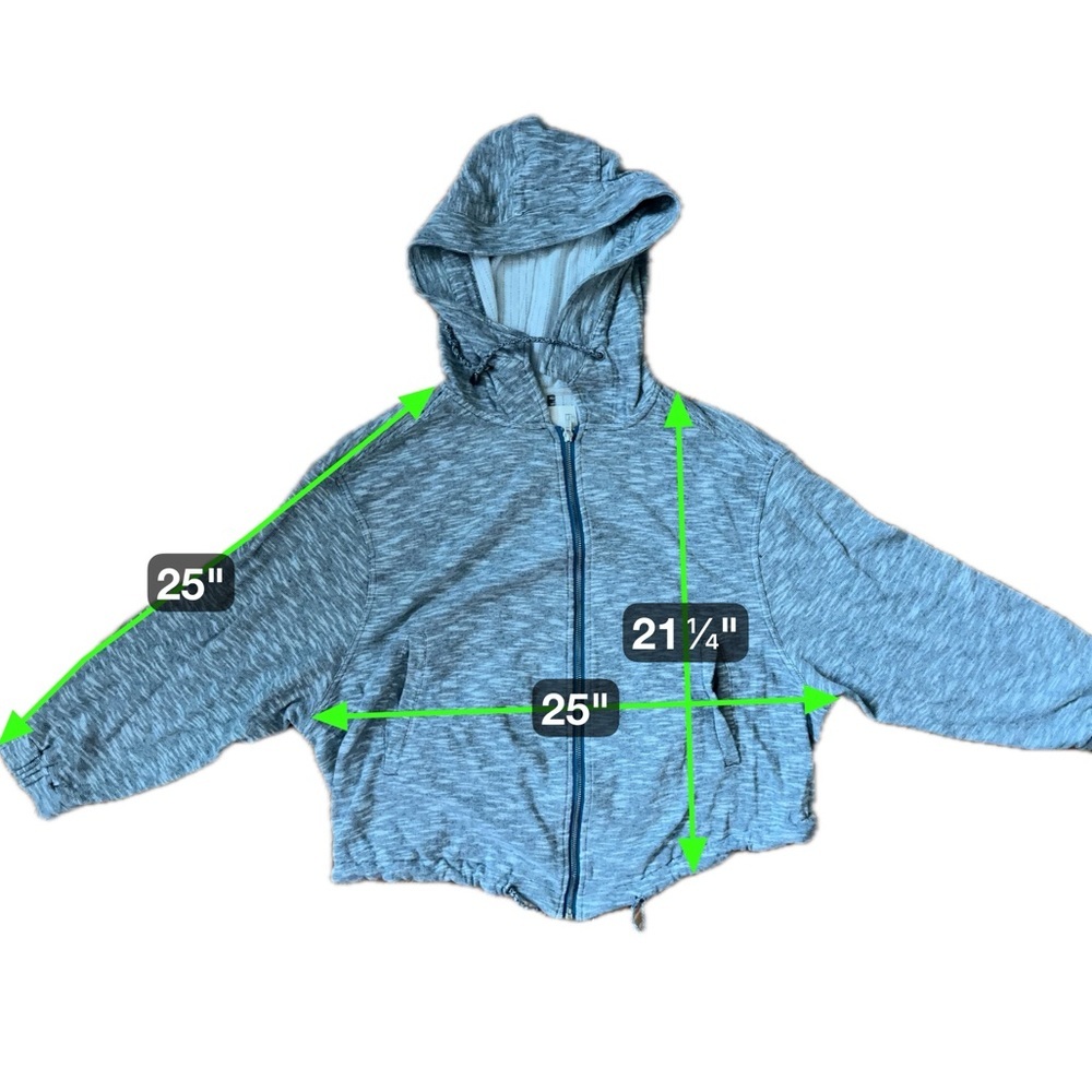 Free People Gray Zip Hoodie Size L - Picture 15 of 15